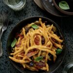 This pasta dish fits the traditional Calabrian reputation of spicy and robust flavors.