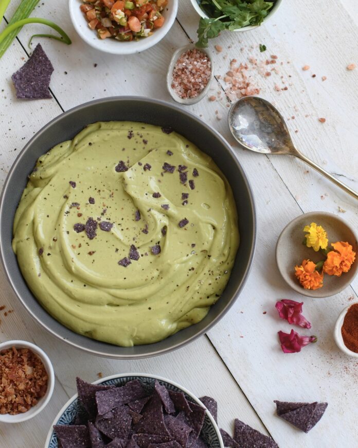 A creamy dairy-free avocado gazpacho.