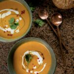A smooth, creamy squash soup with a mildly sweet and nutty flavor.