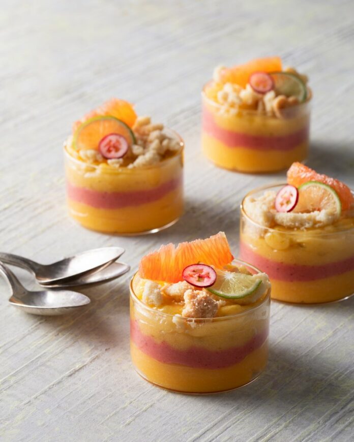 Citrus Curds lemon lime and grapefruit curd dessert