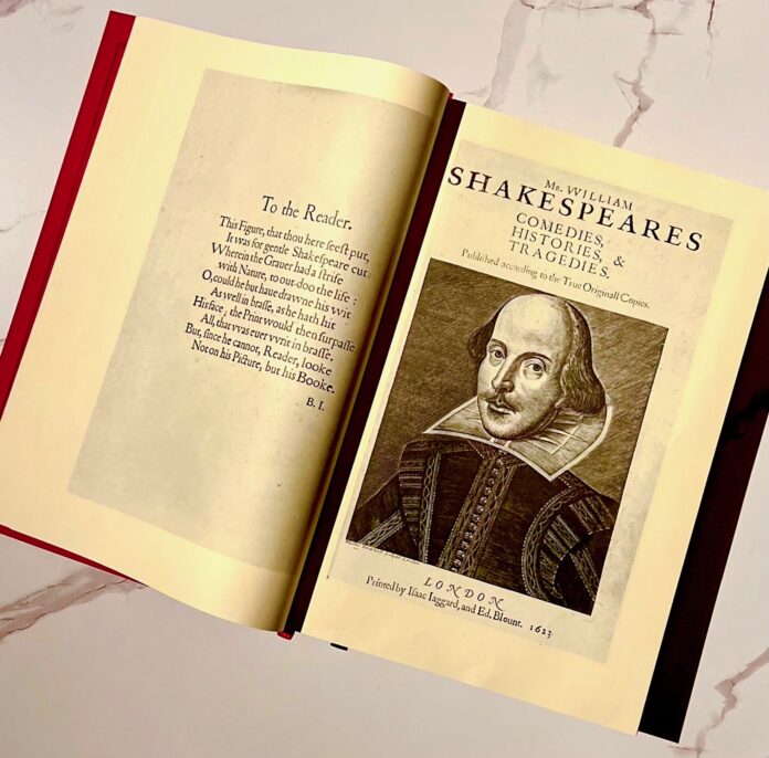 Photo of Shakespeare from Shakespeare’s First Folio was