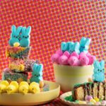 colorful rice crispy treats made with peeps