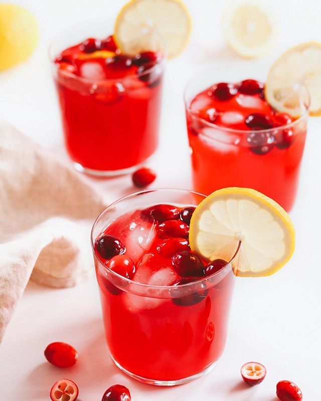 An image of cranberry mocktails created by thefeedfeed.com.