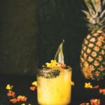 a glass of Pineapple Jalapeño Margarita