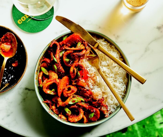 Dinner and a Show; a bowl full of rice and veggies from con alma