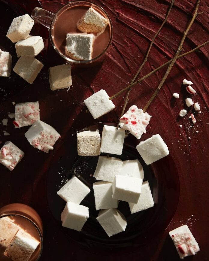 Homemade-Boozy-Marshmallows (1) Homemade boozy marshmallows infused with a delightful blend of spirits, adding a touch of indulgence and flavor to your favorite hot beverages or enjoyed on their own as a delightful treat.