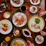 A delectable brunch dish featuring a savory combination of sweet potato and pork belly hash, creating a satisfying and flavorful meal to start the day.