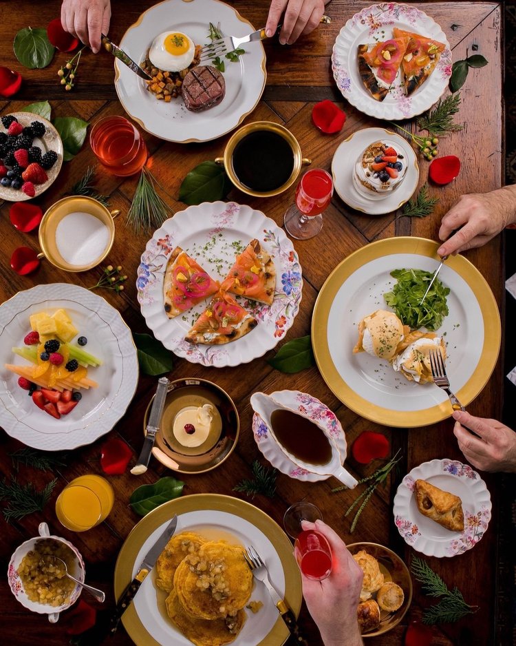 A delectable brunch dish featuring a savory combination of sweet potato and pork belly hash, creating a satisfying and flavorful meal to start the day.