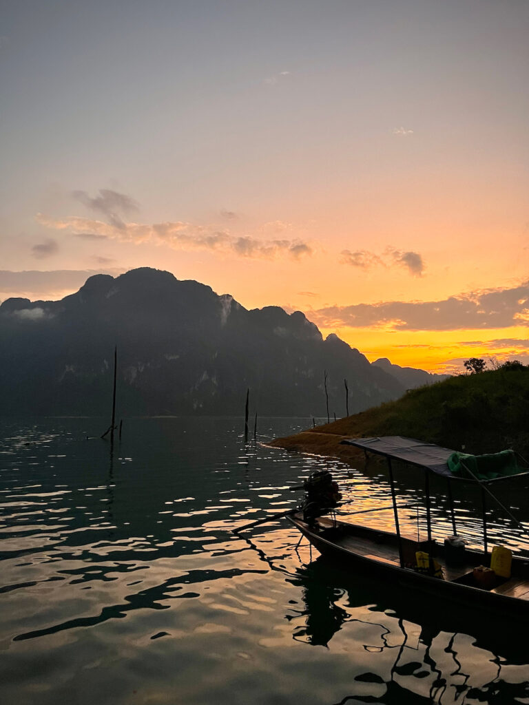 Sunset over water in Thailand