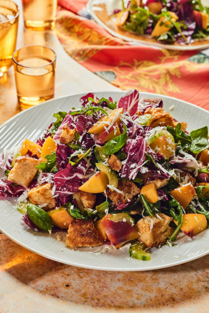 Biscuit and Peach Panzanella Salad Recipe