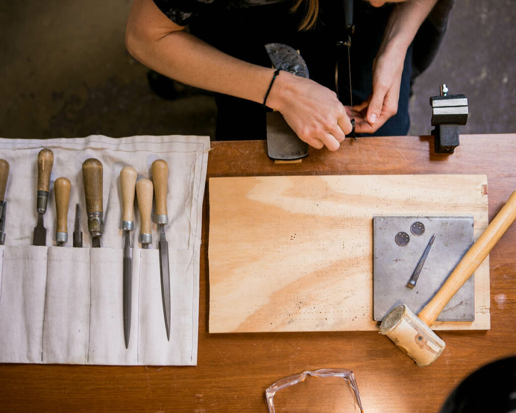 an aerial shot of a metal working station from Katie Rearick 