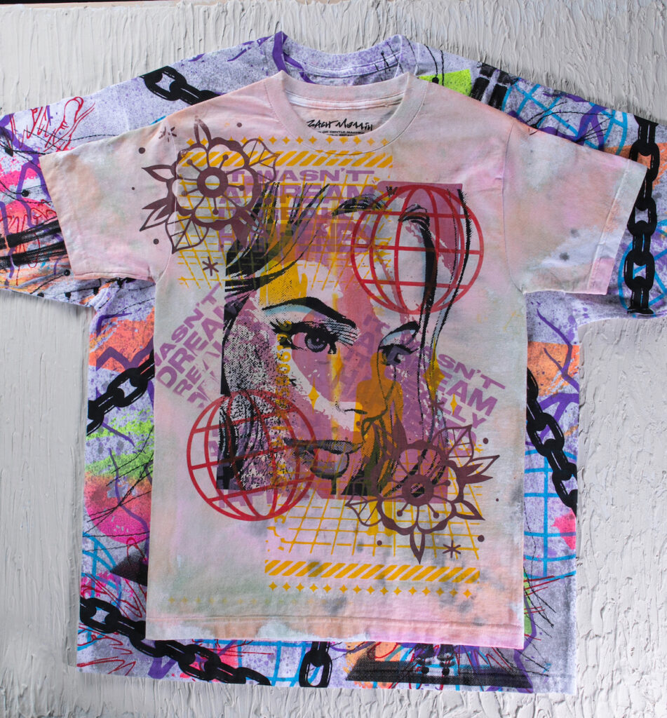 brightly colored tees decorated by Zach Merrell. handmade trend 2023