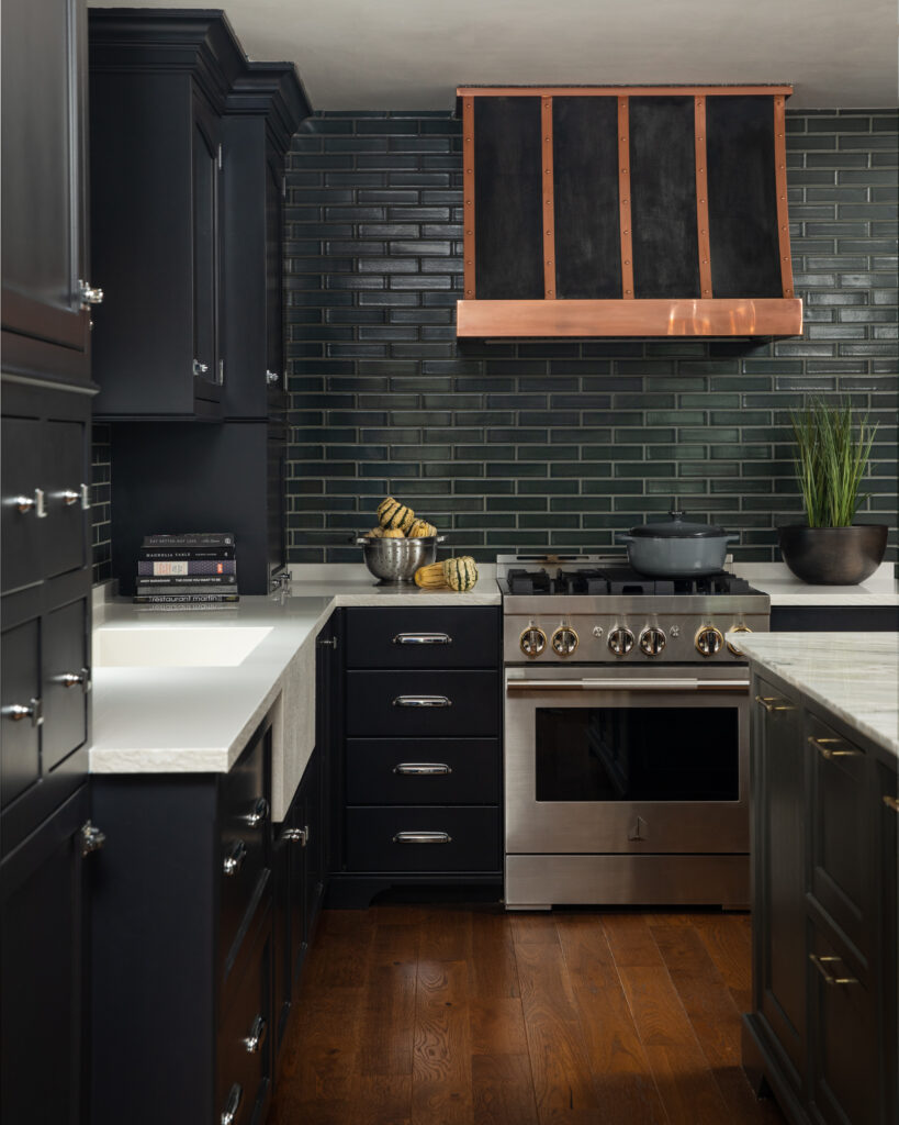 April Spagnolo kitchen blends wood, title, metal, and stone