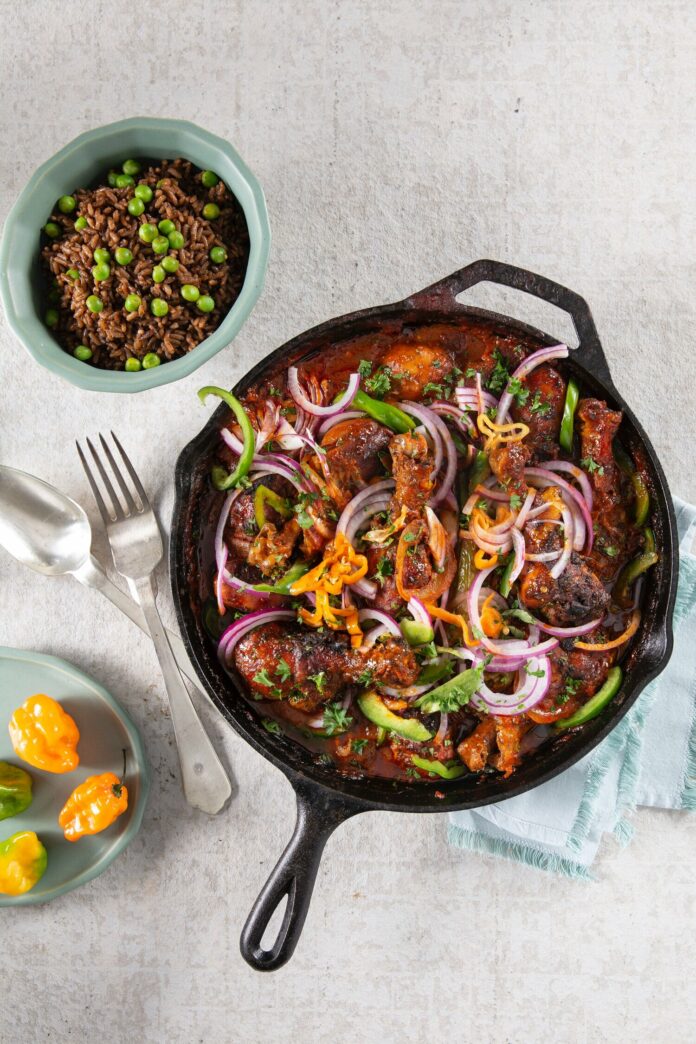 A flavorful and enticing Creole chicken dish, beautifully presented.