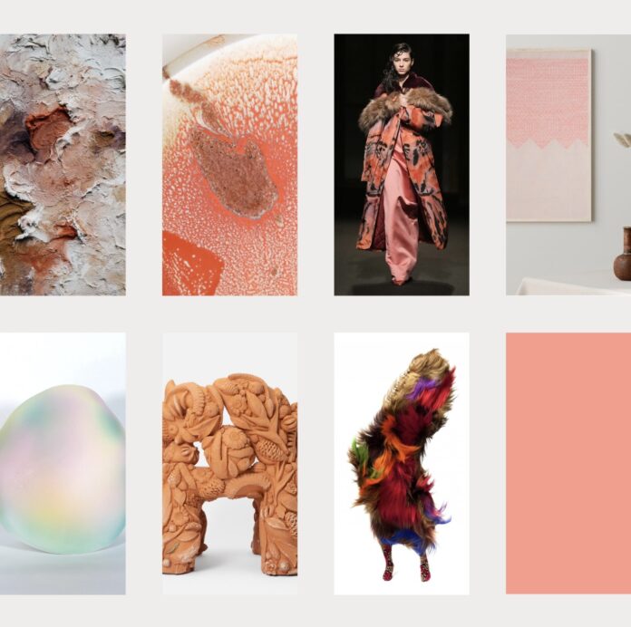 A collage of 8 photos all with similar color.