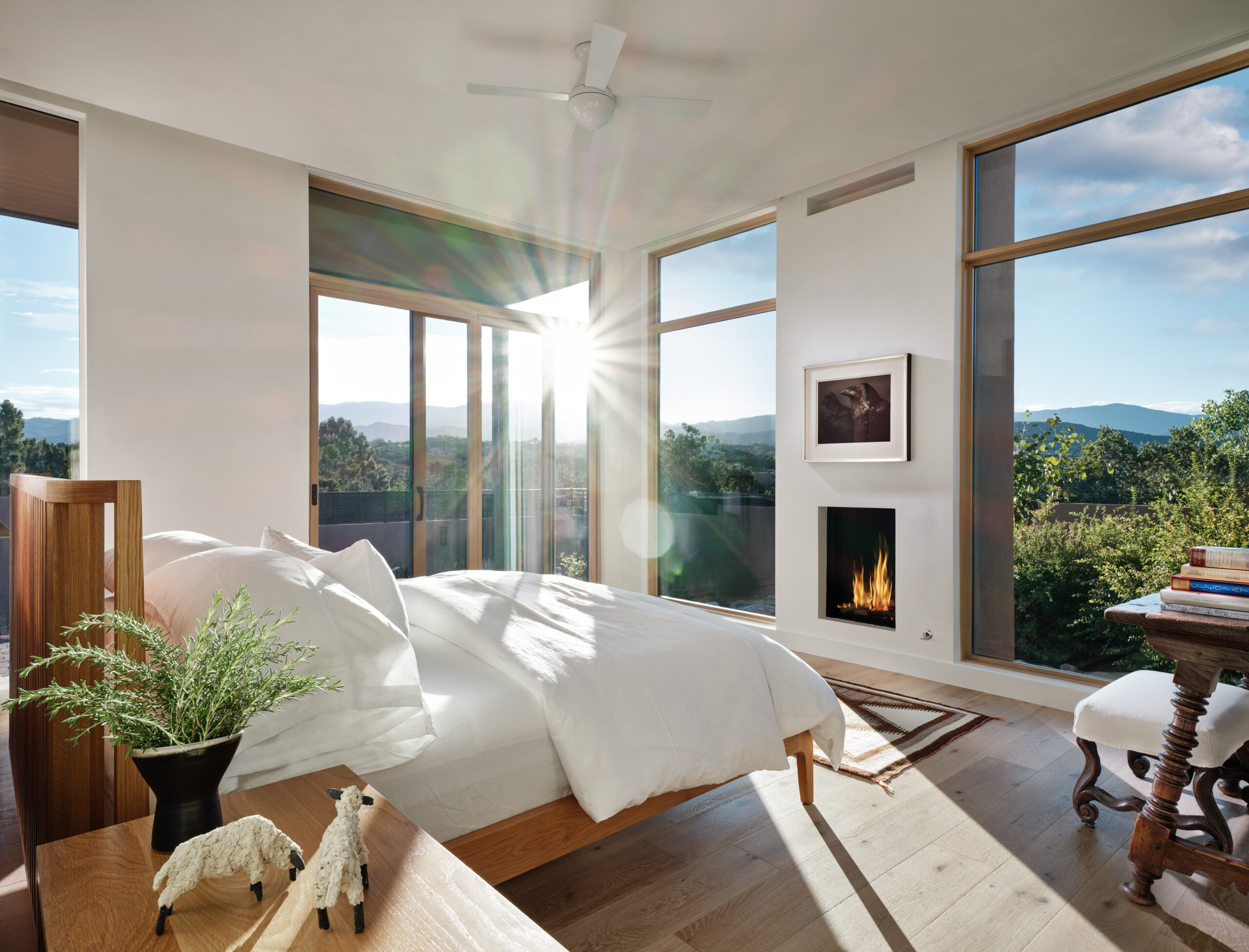A sunny, modern covered terrace off the bedroom.