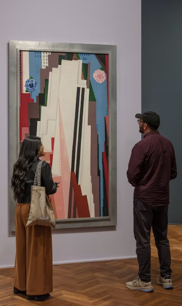 AIC Georgia O'Keeffe TABLE Magazine 1 Georgia O'Keeffe at the Art Institute of Chicago, two guests in front of a painting