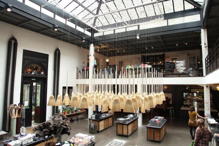 The interior of Merci, lit from above and full of luxury goods
