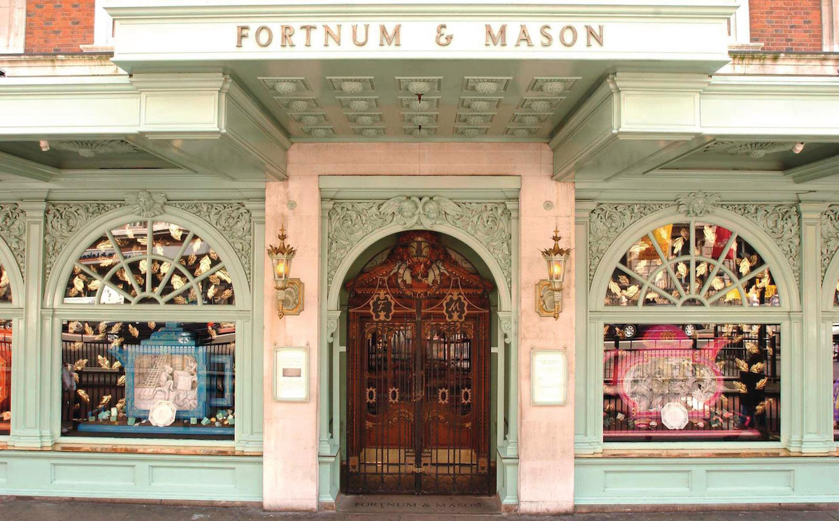 The exterior of Fortnum & Mason, a luxury hotel in London