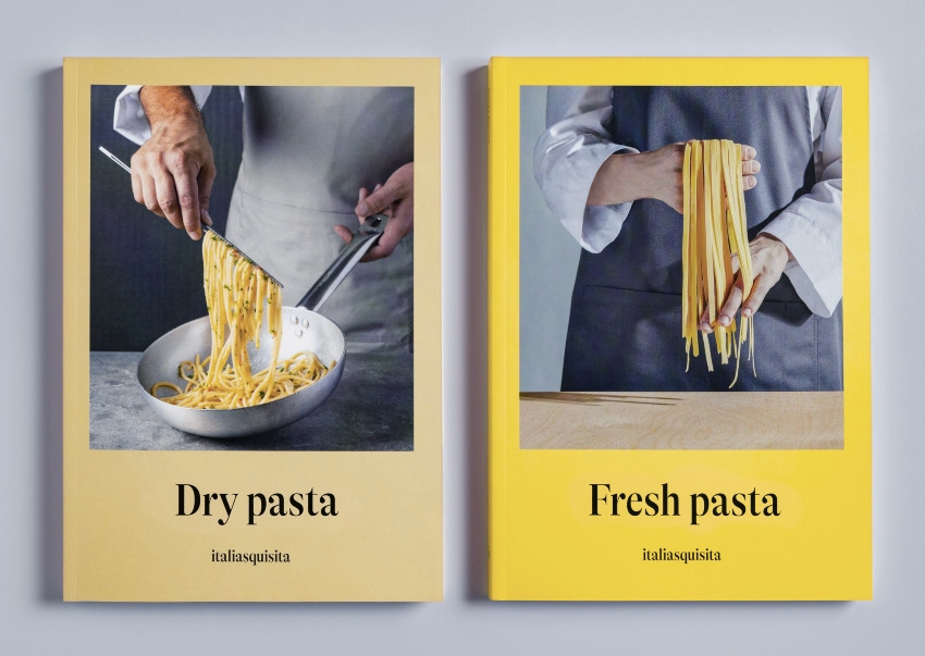 The covers of two books on pasta by Italia Squisita