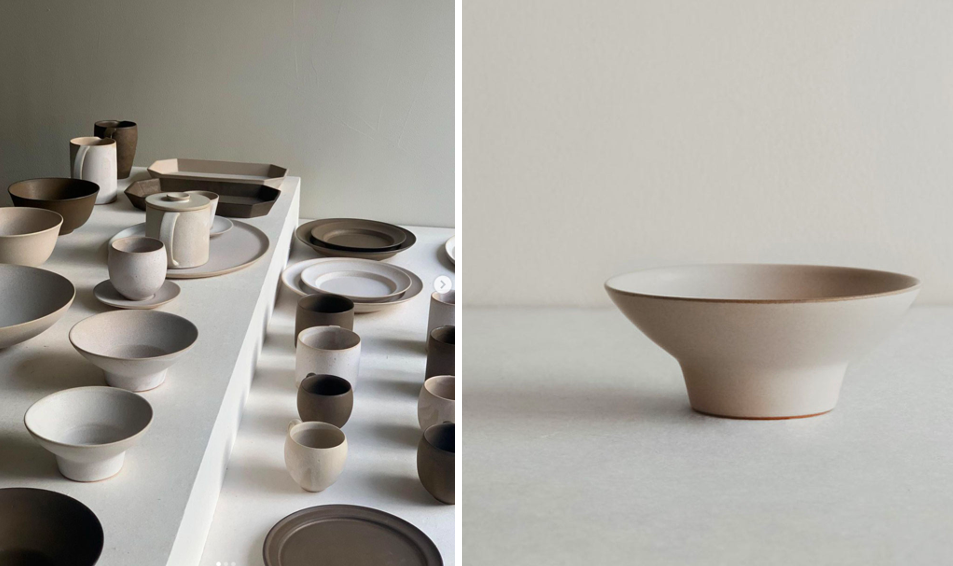 Two sets of ceramics on white backgrounds