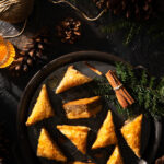 Baklava on a black background