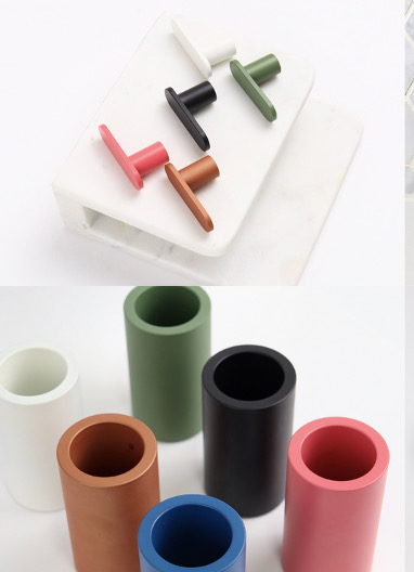 A selection of colorful hardware pieces