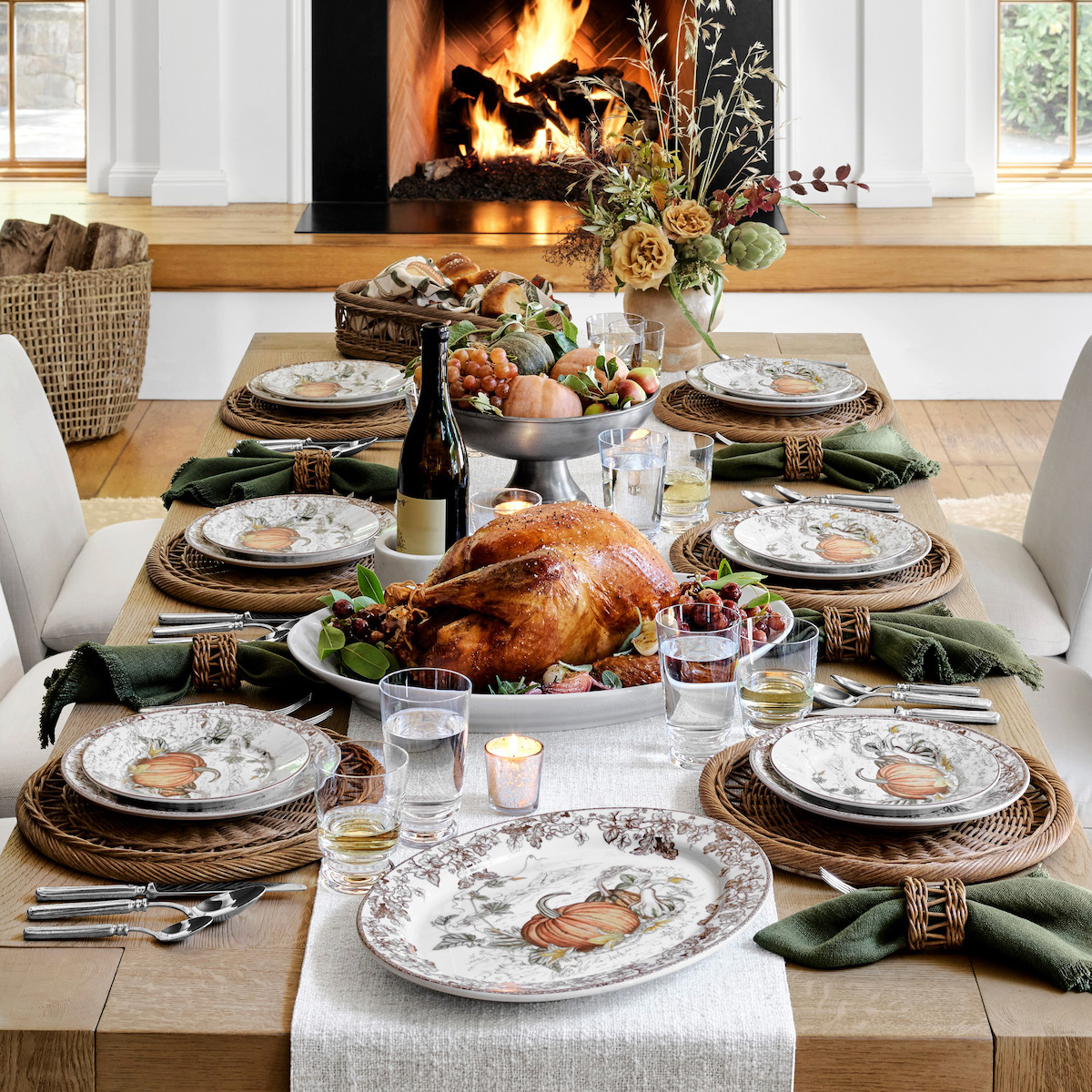 A pumpkin dinnerware set from Williams-Sonoma 