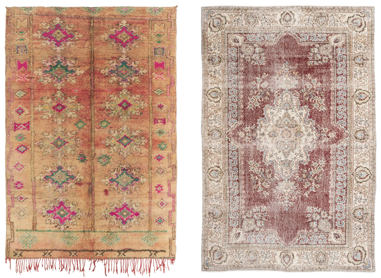 Two light-colored rugs from Revival