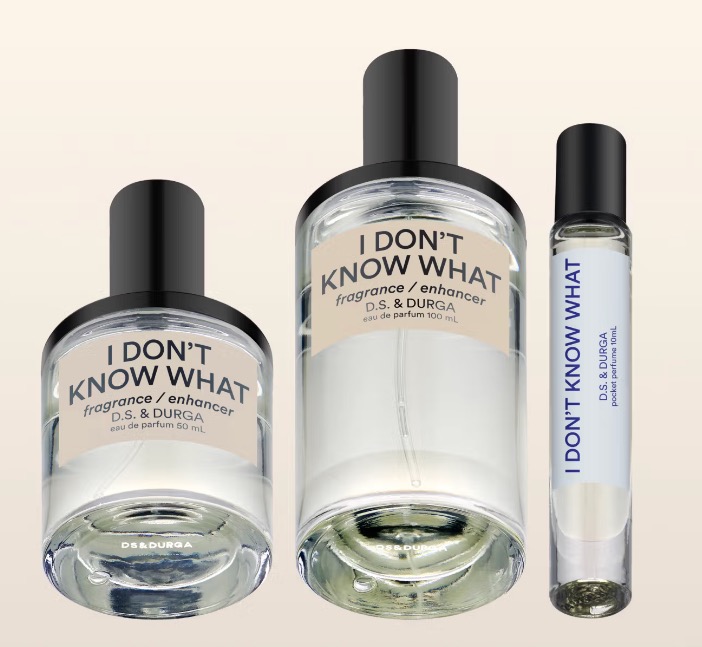A set of bottles of I Don't Know What by D.S. & Durga of different sizes