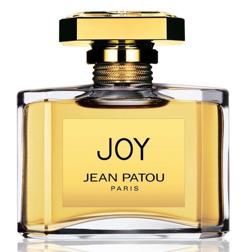 A pale amber bottle of Joy by Jean Patou
