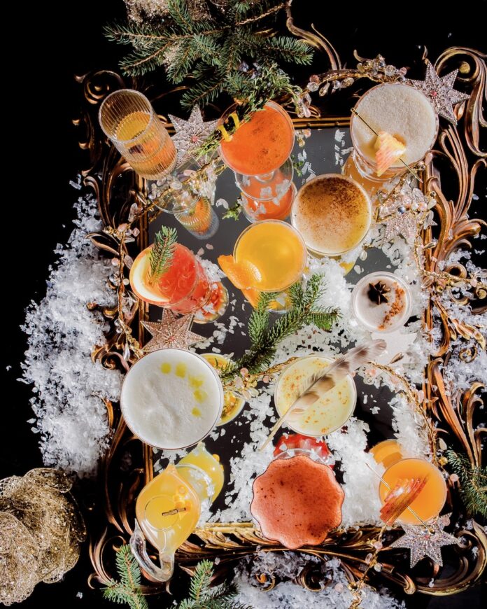 Twelve Days of Christmas Twelve cocktails for the twelve days of Christmas, staged with cheery decor