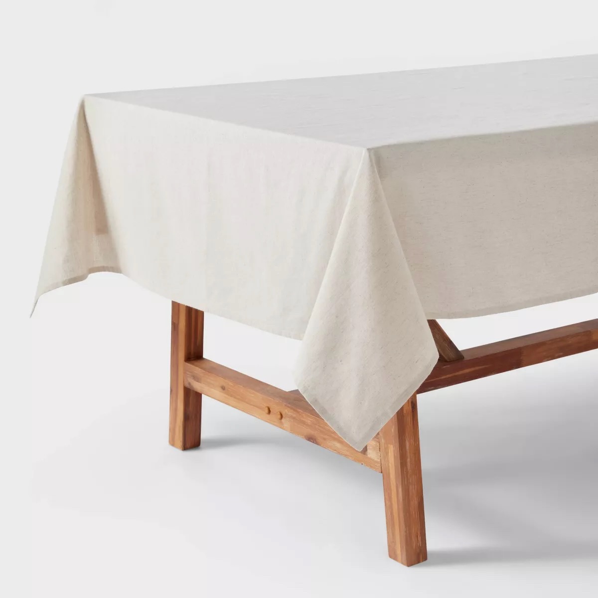A white tablecloth from Target on a white background