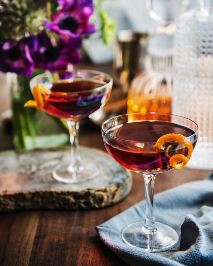 A 19th century cocktail with bourbon and lillet rouge.