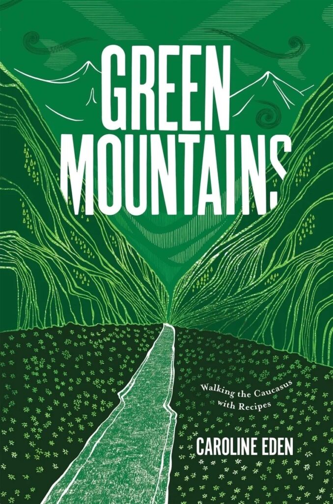 A green mountain cookbook cover with green mountains and valleys.
