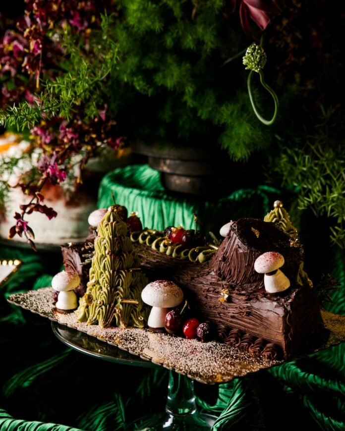 Black Forest Cherry Yule Log by Alyssa Zimmerman and Marla Harvey, Georgie's Corner Bakery & Café - PEOPLE'S CHOICE 3RD PLACE