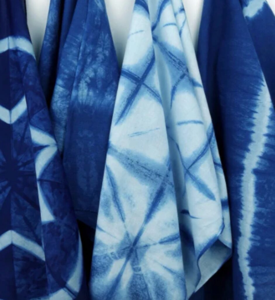 Blue and white dyed cloths.