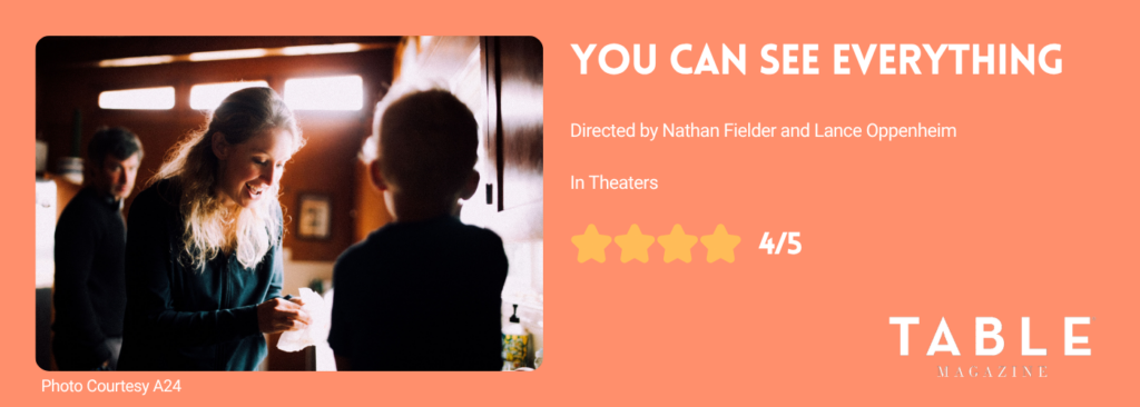 An orange rating card for You Can See Everything with a picture of Elizabeth Holmes and a 4/5 star rating.